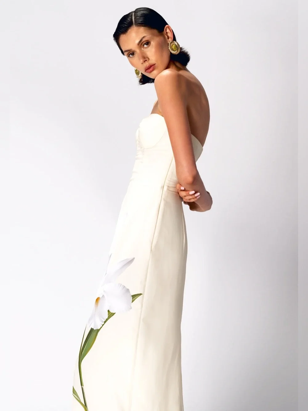 Katie May Ursula Yellow Strapless Floral Gown - Picture 5 of 15